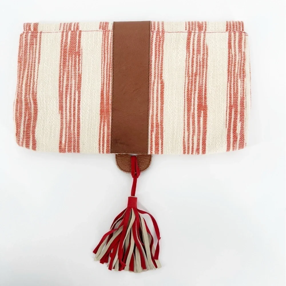 Roberta Roller Rabbit Clutch with Suede Tassel NEW